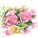 svatební prsteny a růže