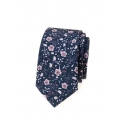 Fialovorůžová pánská kravata se vzorem květů