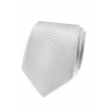 Svatební šedá pánská kravata s lesklým vzorem + kasníček