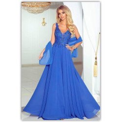 Dlouhé  modré šaty STRAWBERRY