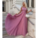Dlouhé fialovorůžové šaty Brigitt