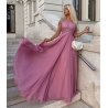 Dlouhé fialovorůžové šaty Brigitt