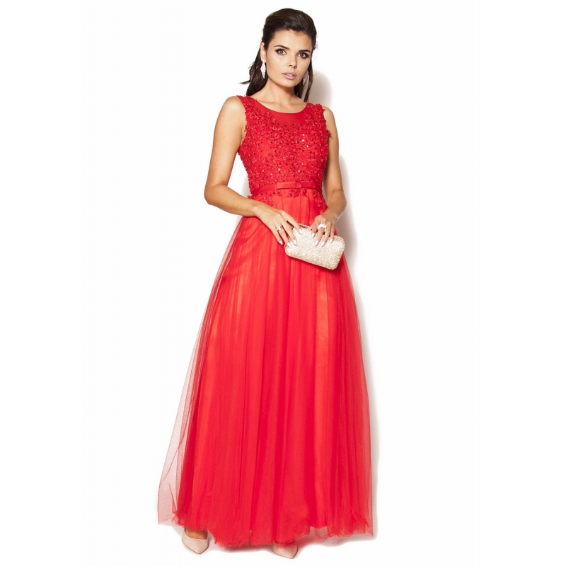 Dlouhé červené šaty Angele 