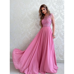 Dlouhé růžové šaty FRANCES